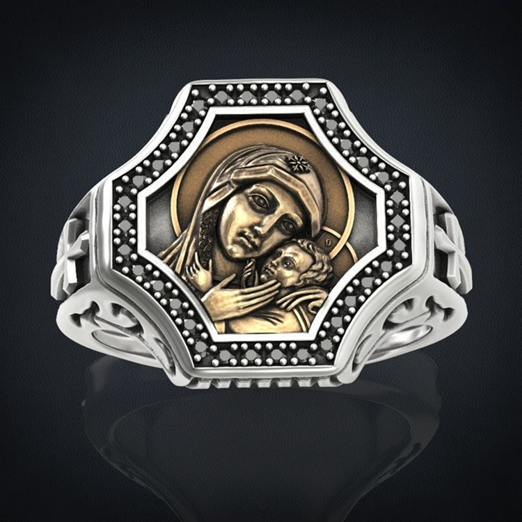 Wholesale Vintage Mother's Day Cross Alloy Rings